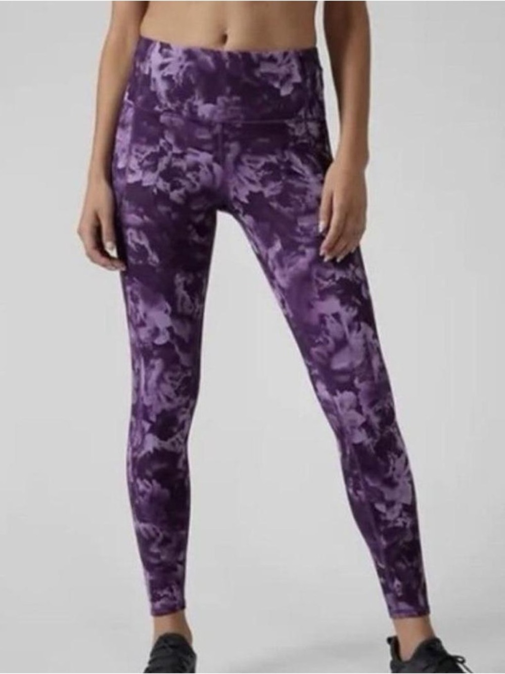 Athleta Purple Printed Leggings (with pockets)